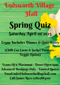 Lodsworth Village Hall - Spring Quiz Lodsworth Village Hall