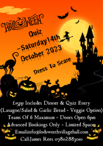 Halloween Quiz 14th October 2023 Lodsworth Village Hall