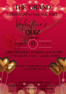 Valentines Quiz 15th Feb 2025 Lodsworth Village Hall